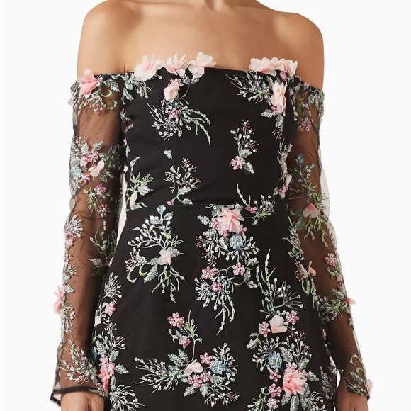 NWT Elliatt Gaia Black Floral Mini Dress Size L - Picture 3 of 15